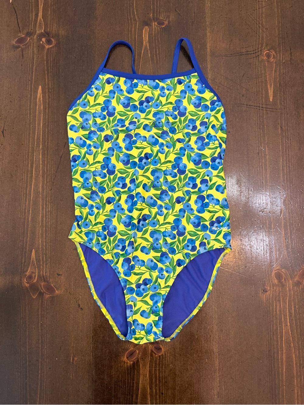 Sporti Swimsuit Blue Berry-Print One-Piece Bathing suit, size 40